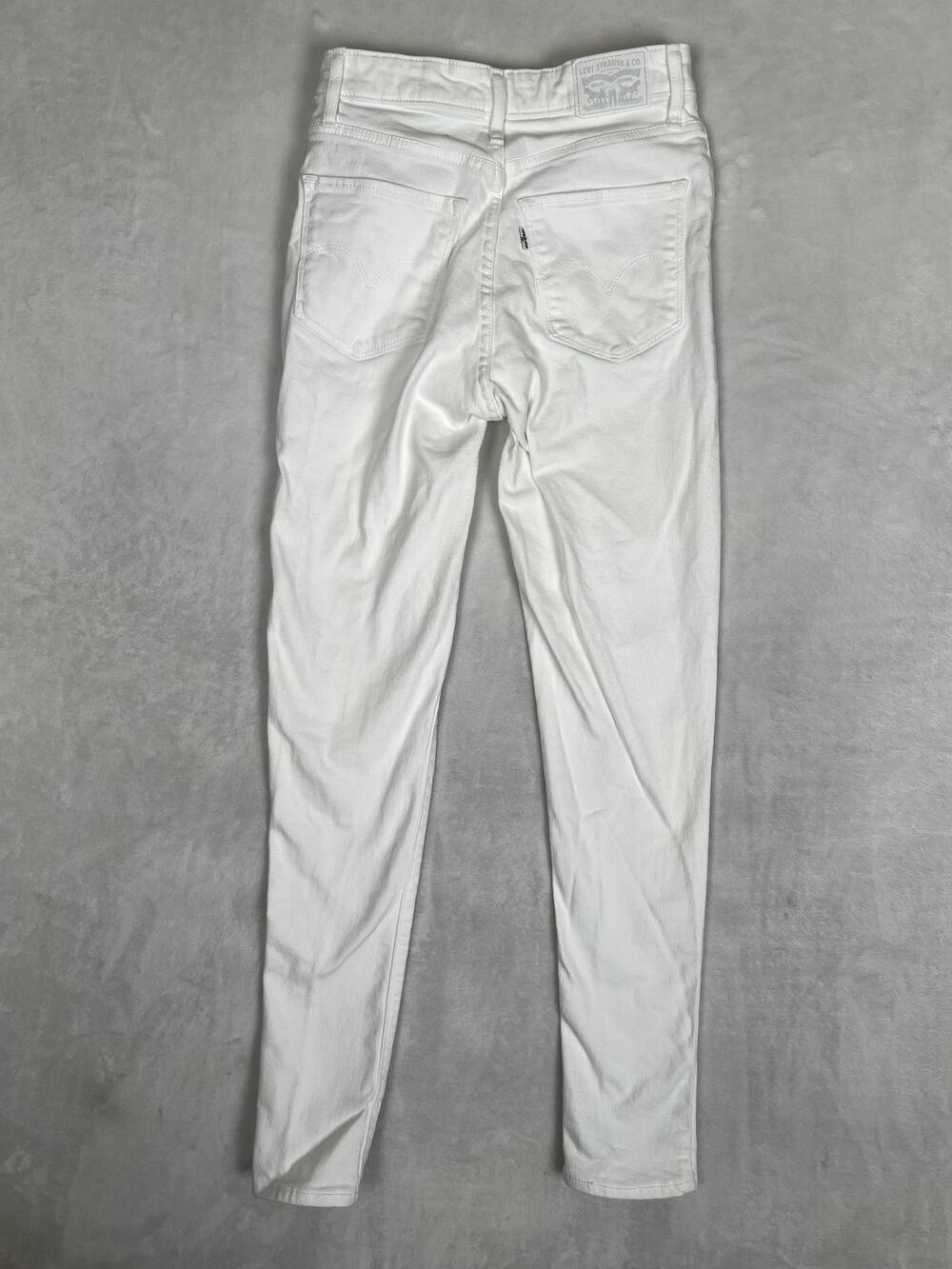Levi's 721 High Rise Skinny Jeans Womens 27x30 White Light Wash Stretch Denim - Picture 8 of 10